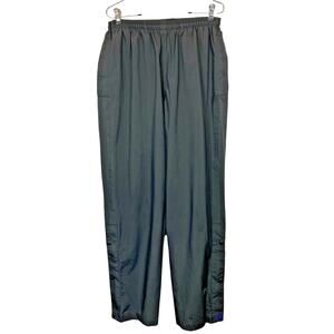 Nike Black Track Pants Men Size L Elastic Waist Zipper & Snaps at Ankles Pockets